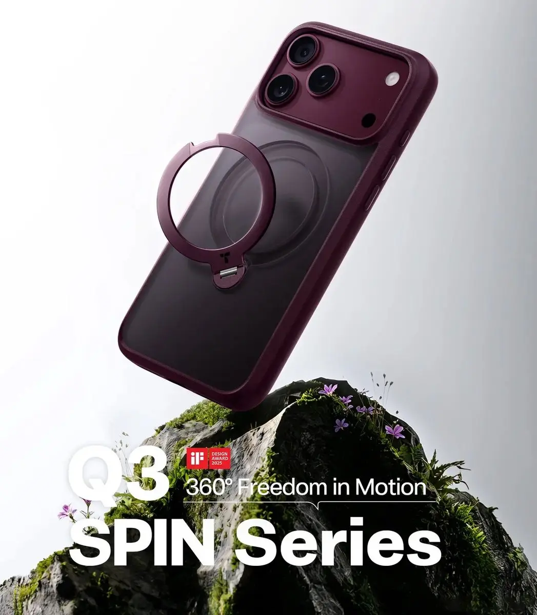 Torras UPro Ostand Q3 Spin Hoesje iPhone 18 Pro Max - Paars