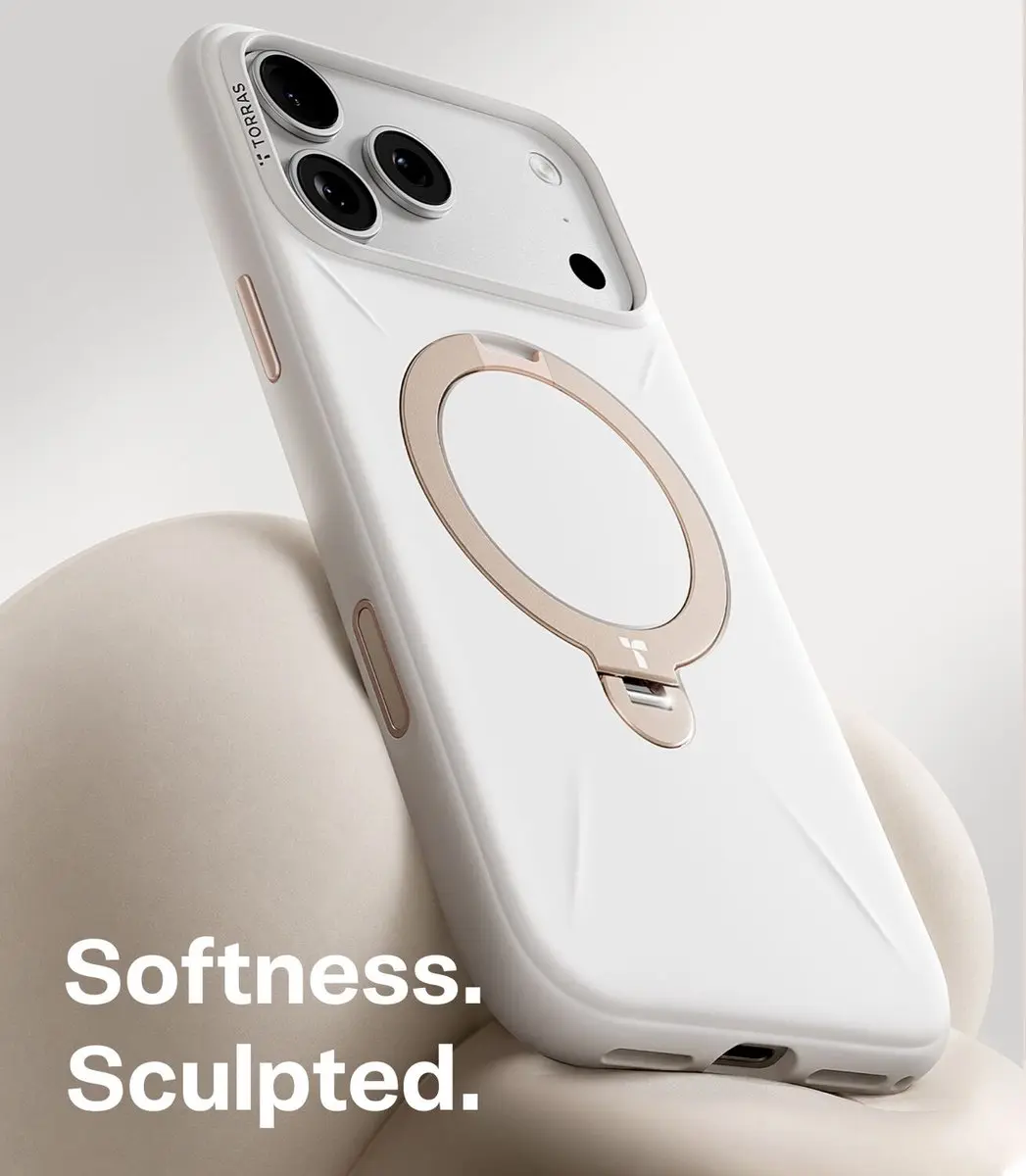 Torras Ostand Q3 Silicone Hoesje - iPhone 18 Pro Max - MagSafe - Wit