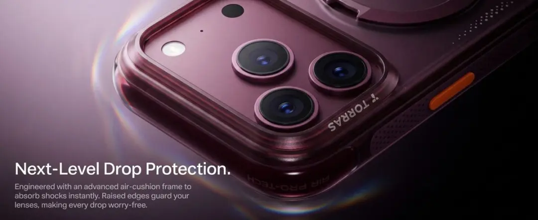 Torras Ostand Q3 Air Spin Hoesje iPhone 18 Pro Max - Paars