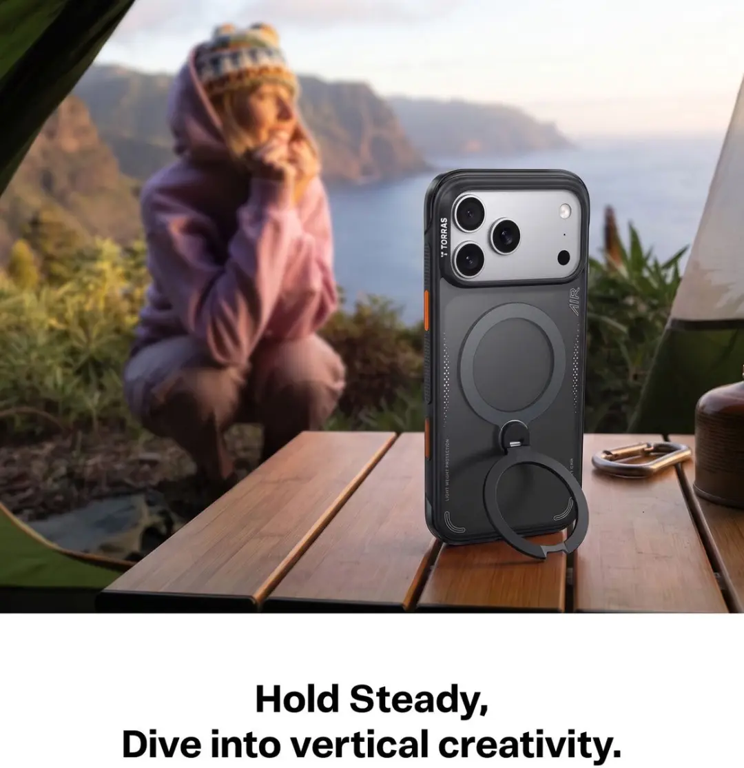 Torras Ostand Q3 Air Spin Hoesje iPhone 18 Pro Max - MagSafe - Zwart