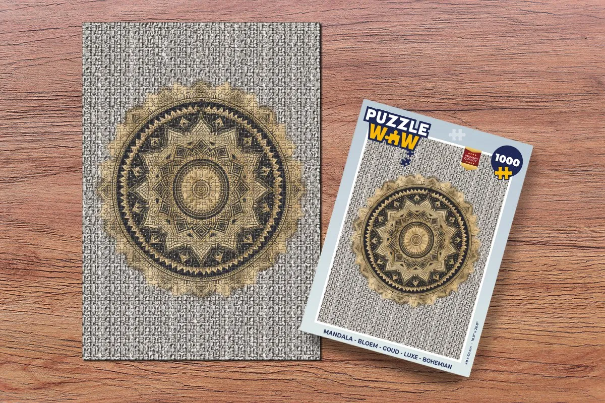 PuzzleWow Mandala Bloem Legpuzzel 1000 Stuks - Multicolor