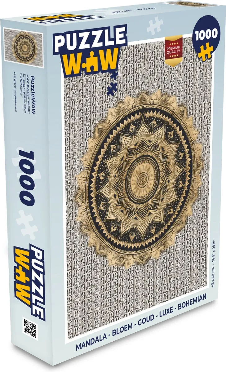 PuzzleWow Mandala Bloem Legpuzzel 1000 Stuks