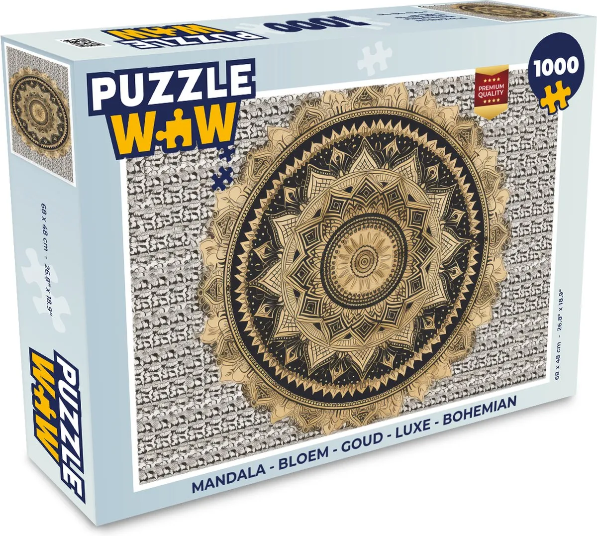 PuzzleWow Mandala Bloem Legpuzzel 1000 Stuks - Multicolor