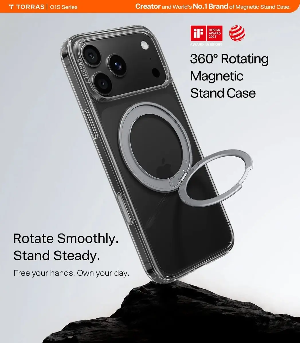 Torras UPro Ostand O1 Guardian Hoesje iPhone 18 Pro Max - Clear