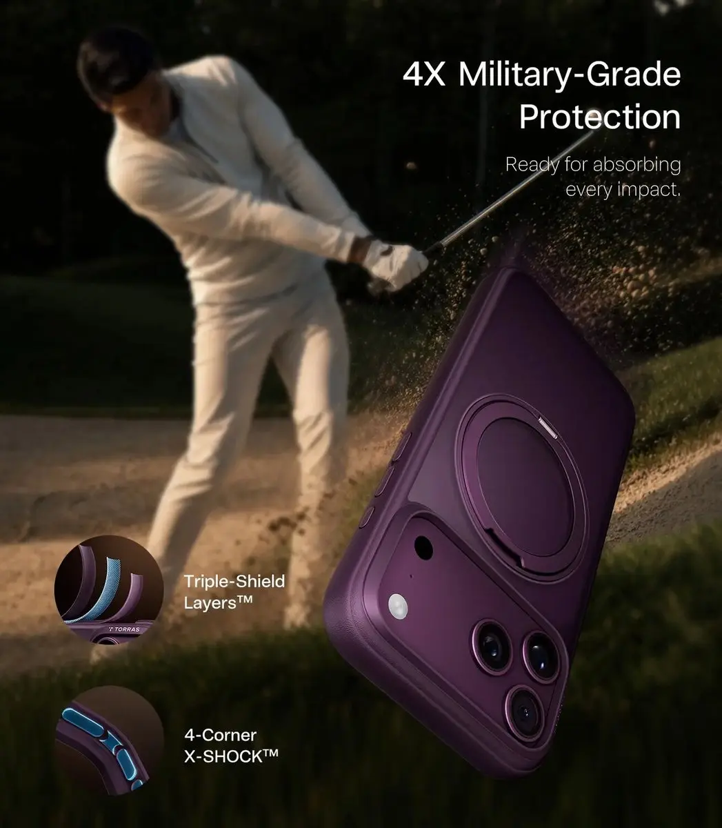 Torras UPro Ostand O1 Guardian Hoesje iPhone 18 Pro Max - Paars