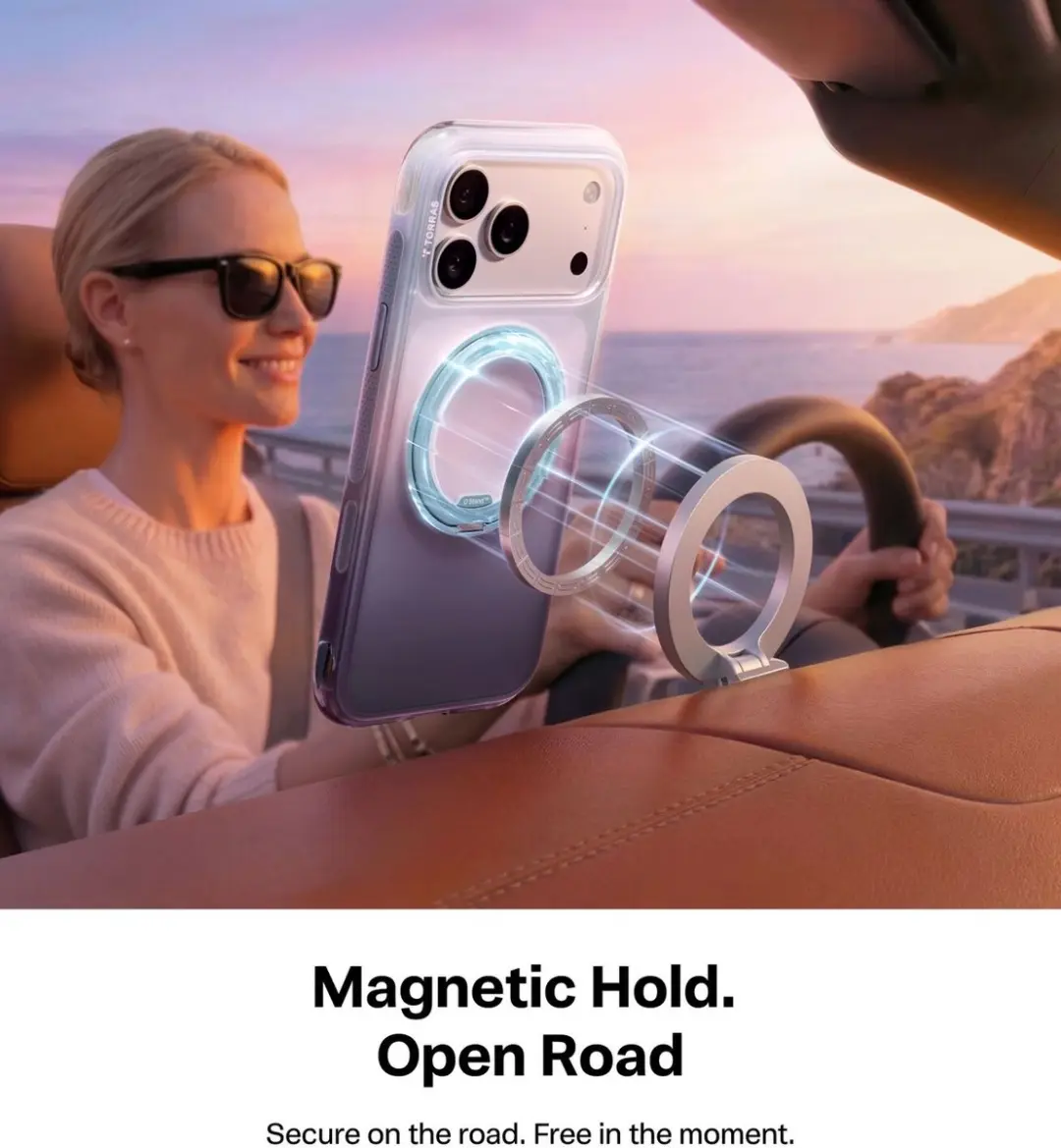 Torras O3 Air Gradient Hoesje iPhone 18 Pro Max - MagSafe/Qi2 - Blauw Paars