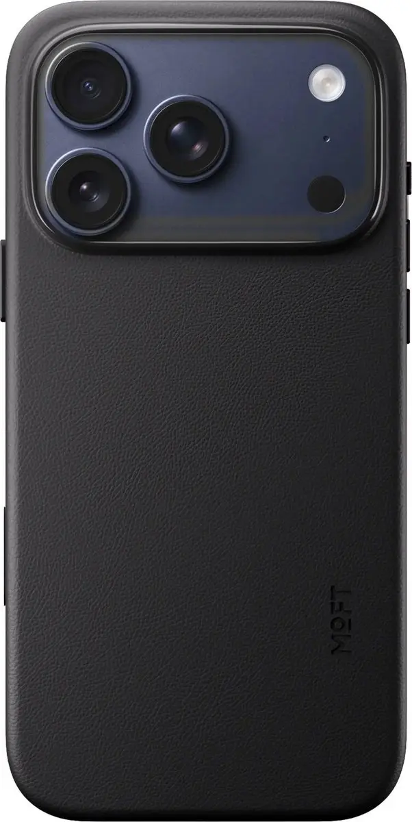 MOFT Hoesje iPhone 18 Pro - MagSafe Vegan Leer - Zwart