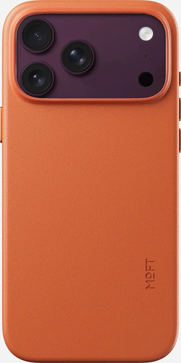 MOFT iPhone 18 Pro Hoesje - MagSafe Vegan Leer Oranje