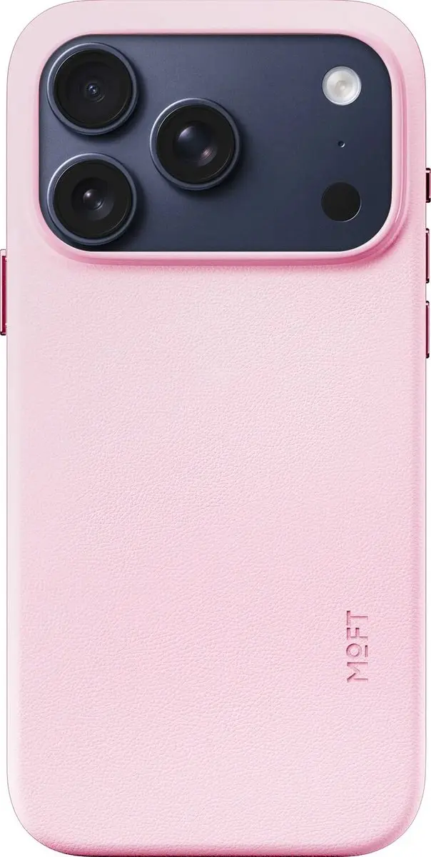 MOFT iPhone 18 Pro MagSafe Hoesje - Roze Vegan Leer
