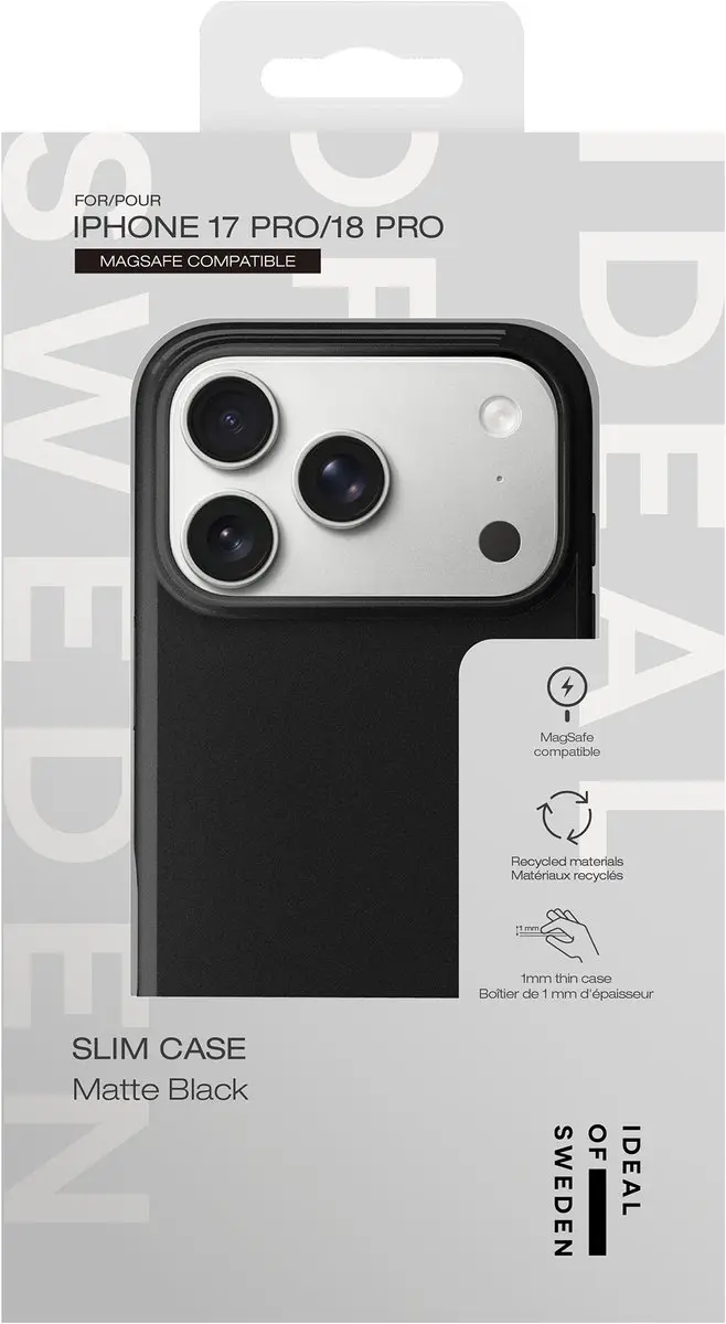 iDeal of Sweden Slim Case iPhone 17 Pro - Matte Black - IDSLCMS-I2661P-28