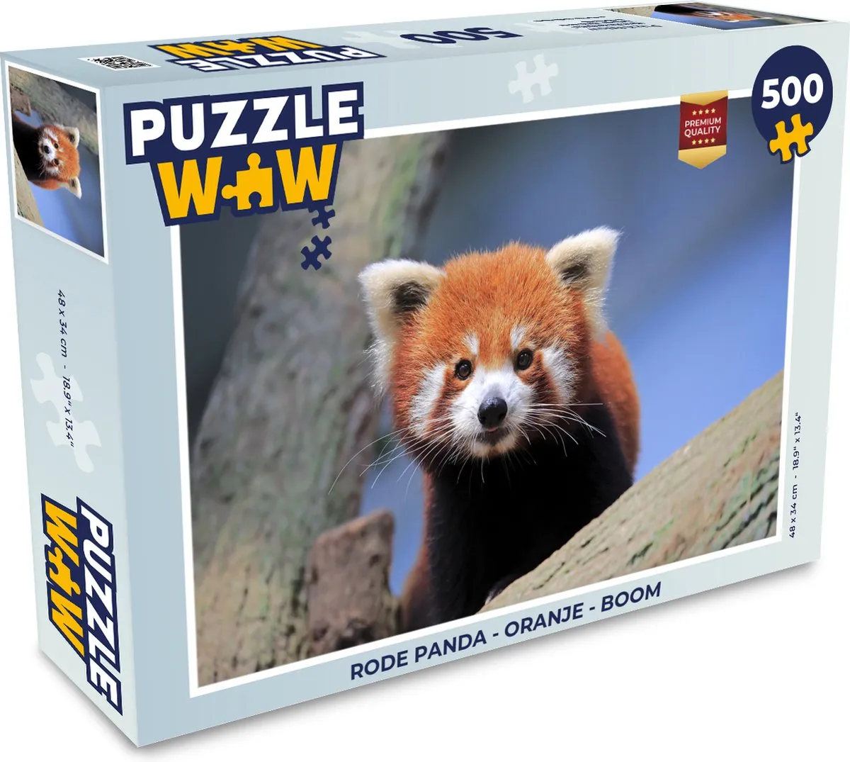 PuzzleWow Rode Panda Legpuzzel 500 Stuks - Multicolor