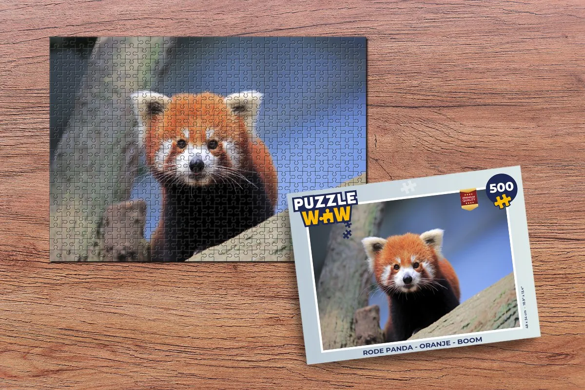 PuzzleWow Rode Panda Legpuzzel 500 Stuks - Multicolor