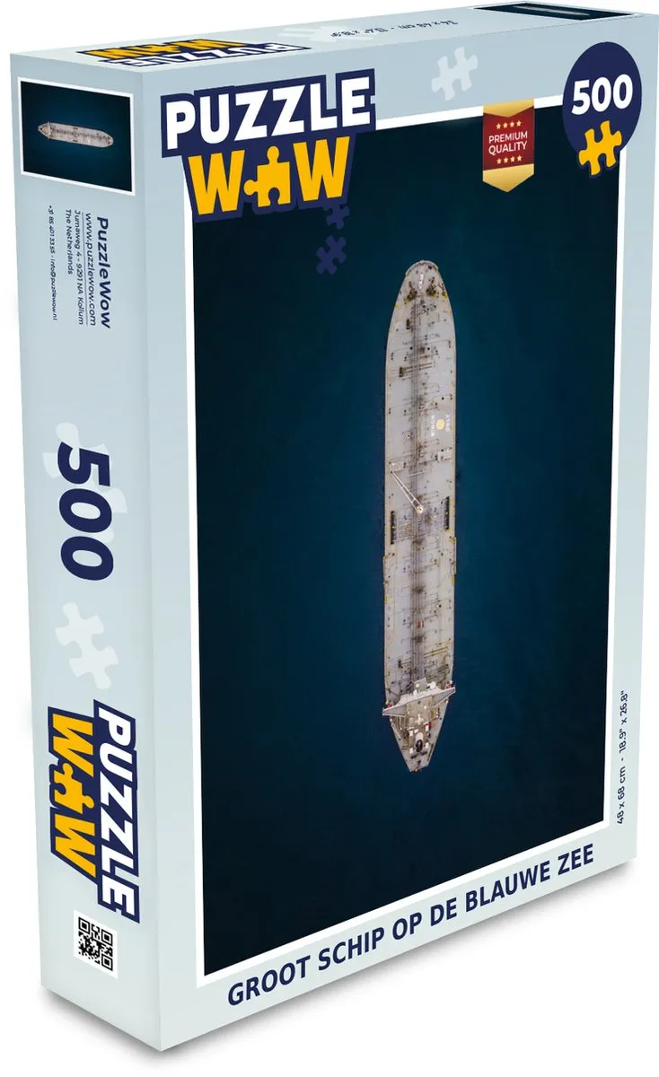 PuzzleWow Legpuzzel Groot Schip op de Blauwe Zee 500 Stuks