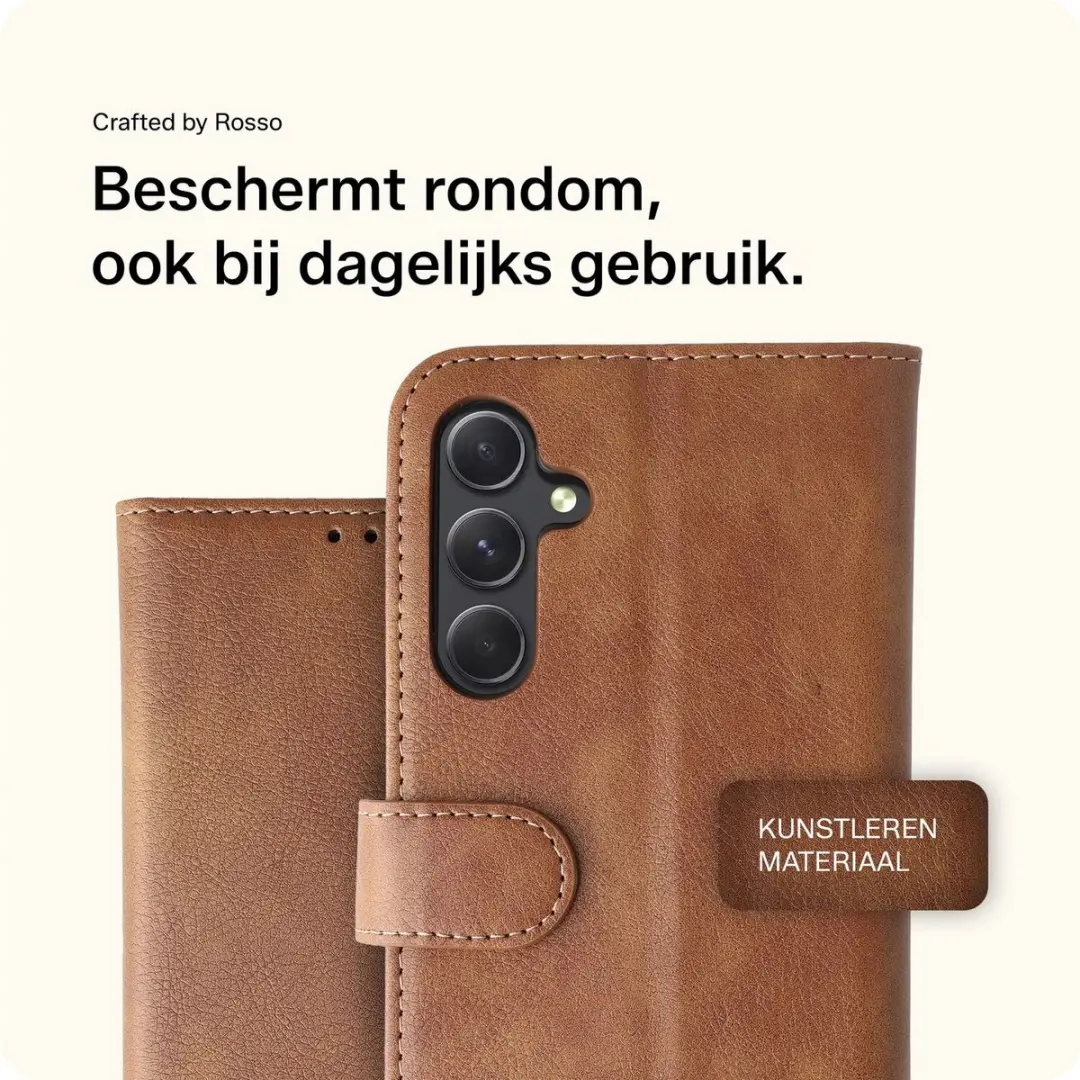 Rosso Element Book Case Wallet A54 - 3 Pasjes - Bruin