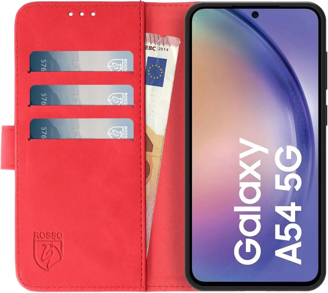 Rosso Element Book Case Wallet Samsung Galaxy A54 - 3 Pasjes - Rood