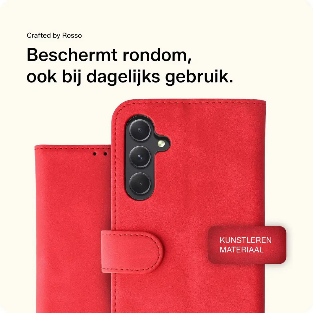 Rosso Element Book Case Wallet Samsung Galaxy A54 - 3 Pasjes - Rood