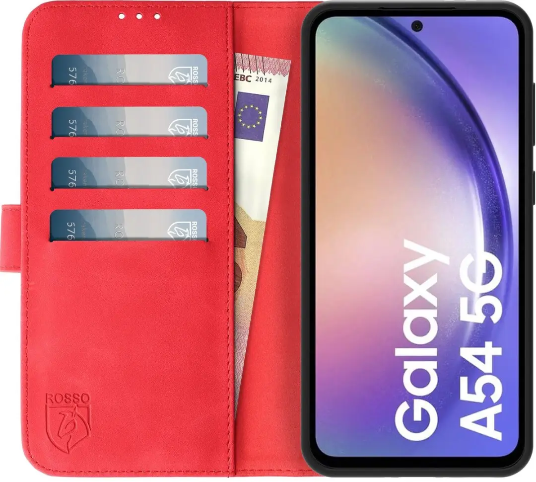 Rosso Element Book Case Wallet Samsung Galaxy A54 - 3 Pasjes - Rood