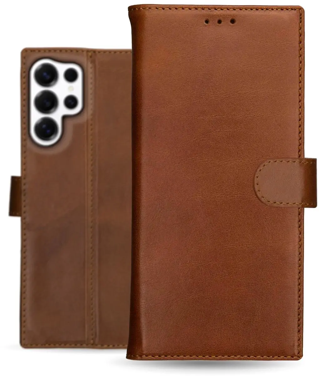 Rosso Deluxe Book Case 177455 - Samsung Galaxy S24 Ultra - Bruin