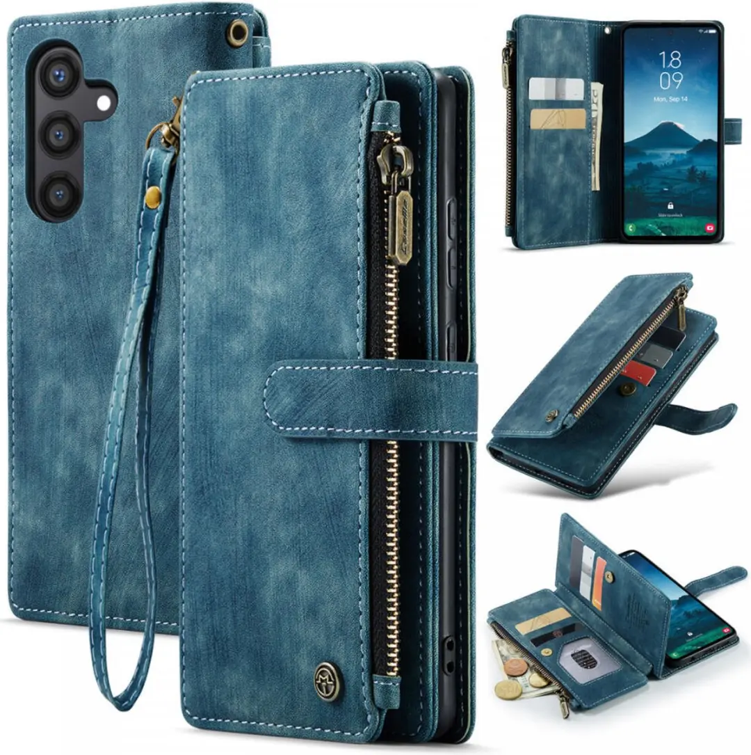 Caseme C30 Hoesje Samsung Galaxy S24 - Blauw - 7 Pasjes