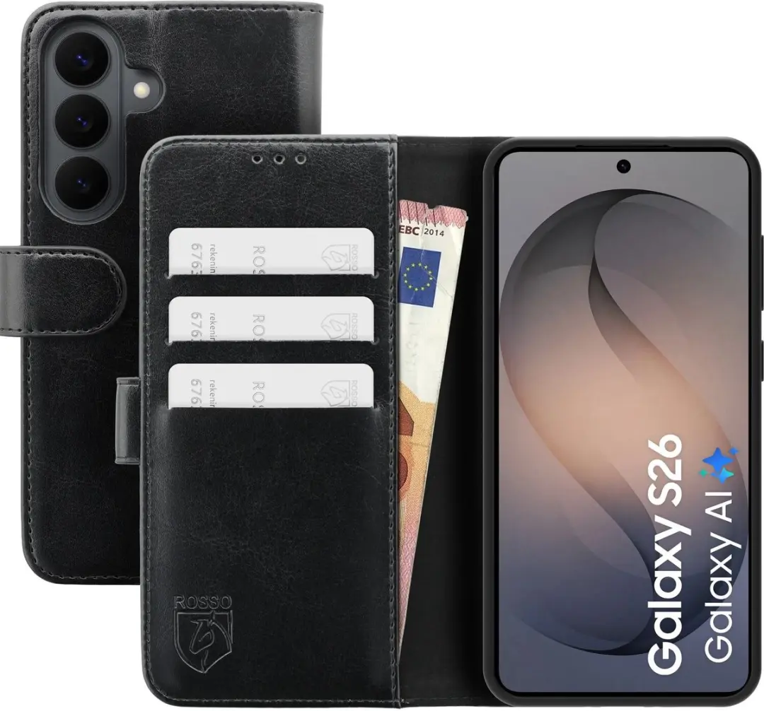 Rosso Element Wallet Book Case 242676 - Samsung Galaxy S26 - 3 Pasjes - Zwart
