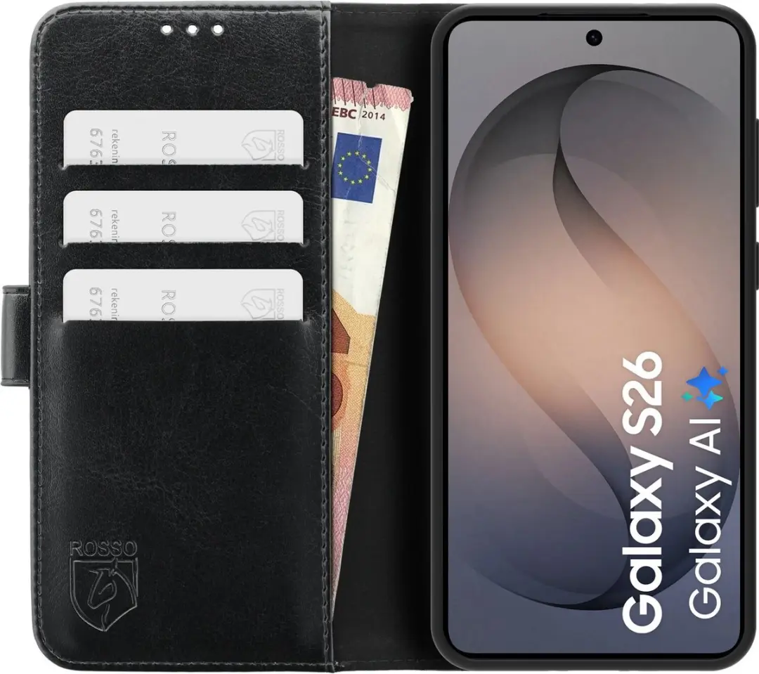 Rosso Element Wallet Book Case 242676 - Samsung Galaxy S26 - 3 Pasjes - Zwart