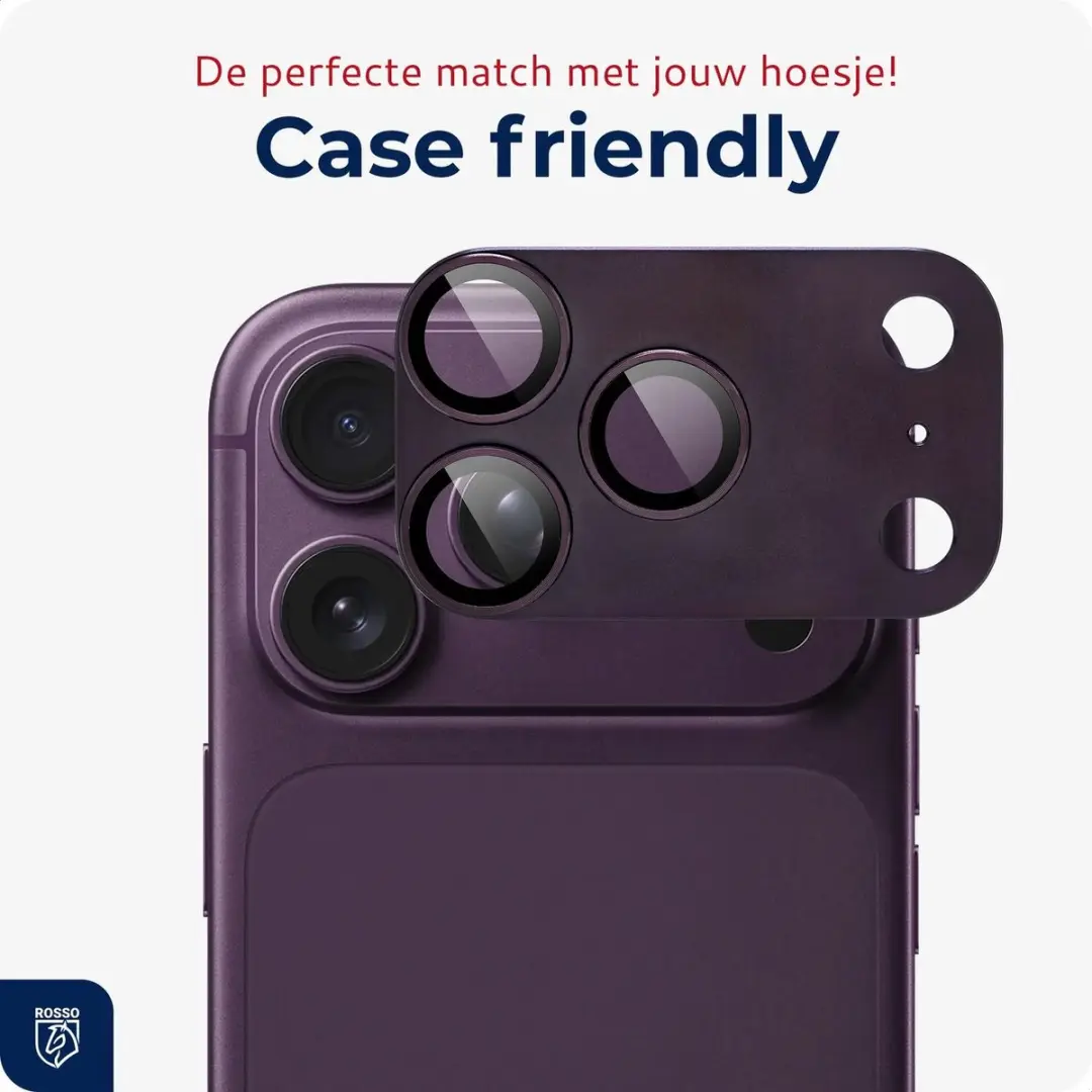 Rosso Camera Protector iPhone 18 Pro - Ultra Dun Glas - Matched Burgundy