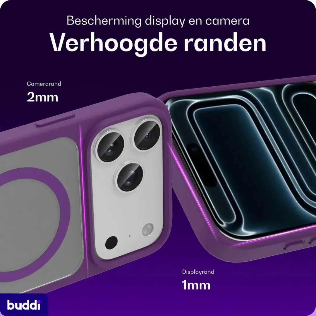 Buddi Frost Hoesje iPhone 17 Pro - Paars - MagSafe