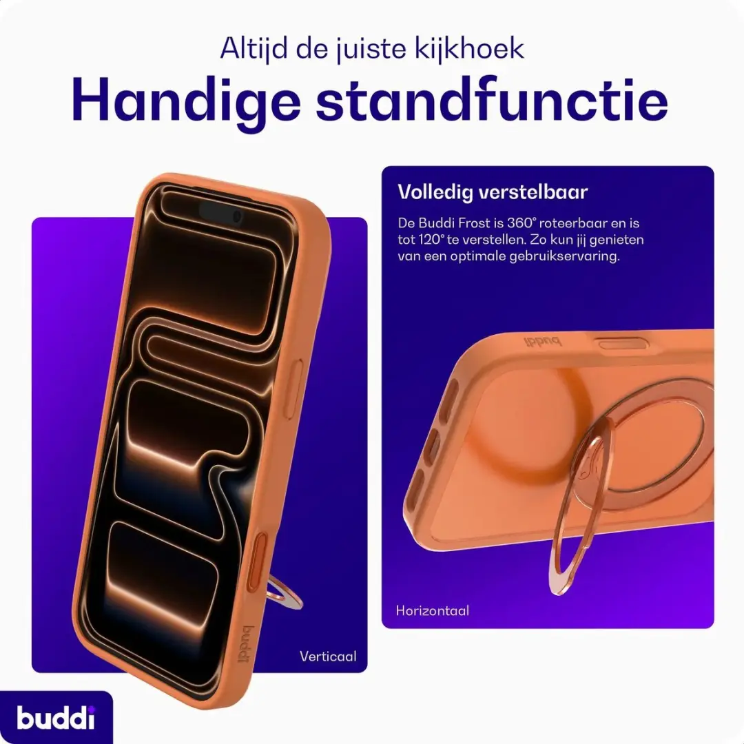 Buddi Frost Hoesje iPhone 17 Pro - Oranje - MagSafe