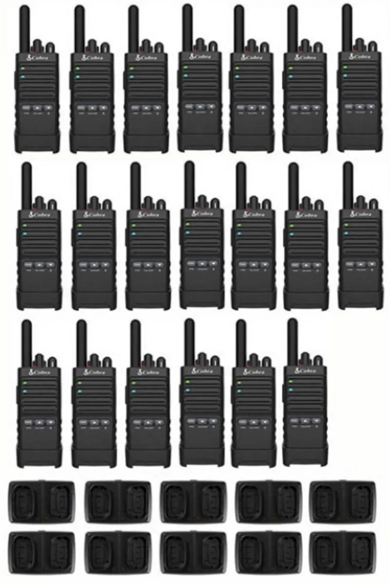 Set van 20 Cobra PX650 UHF PMR446 vergunningsvrije slimline portofoons IP54