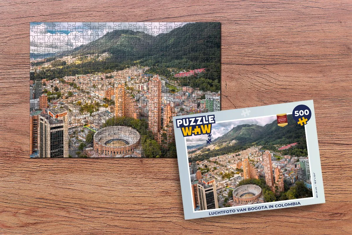 PuzzleWow Bogota Luchtfoto Legpuzzel 500 Stuks - Multicolor