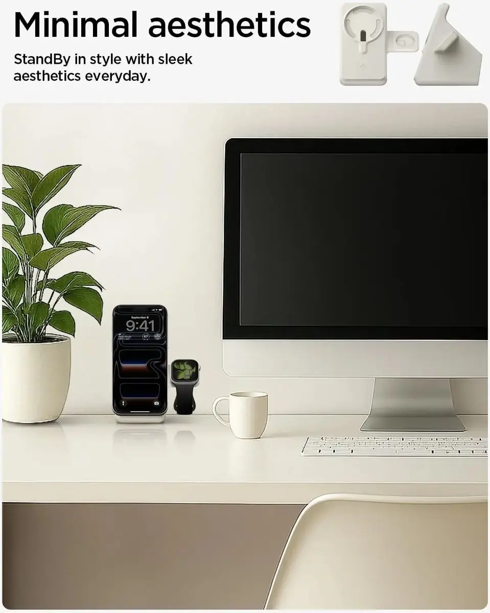 Spigen MagFit Duo Stand AMP09173 - 25W - Beige - afbeelding 6 van 6