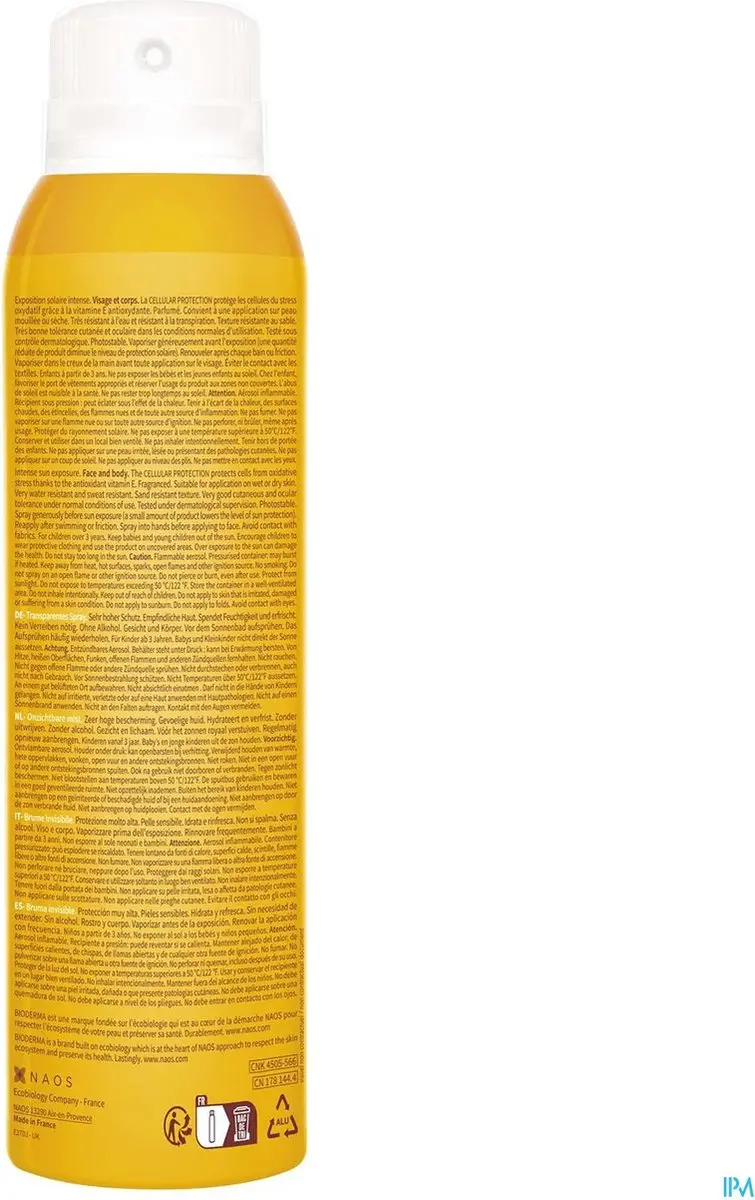Bioderma Photoderm Brume Solaire SPF50+ Zonnebrand 150ml - afbeelding 2 van 4