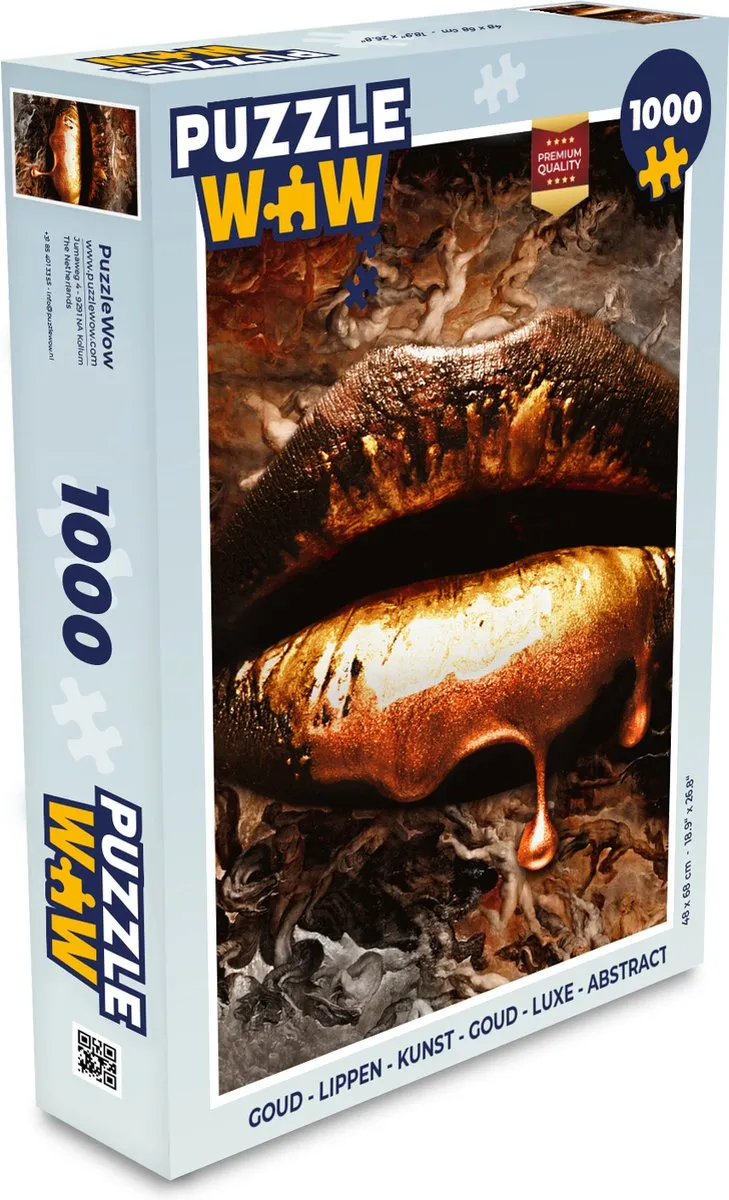 PuzzleWow Lippen Kunst Abstract Legpuzzel 1000 Stuks - Multicolor