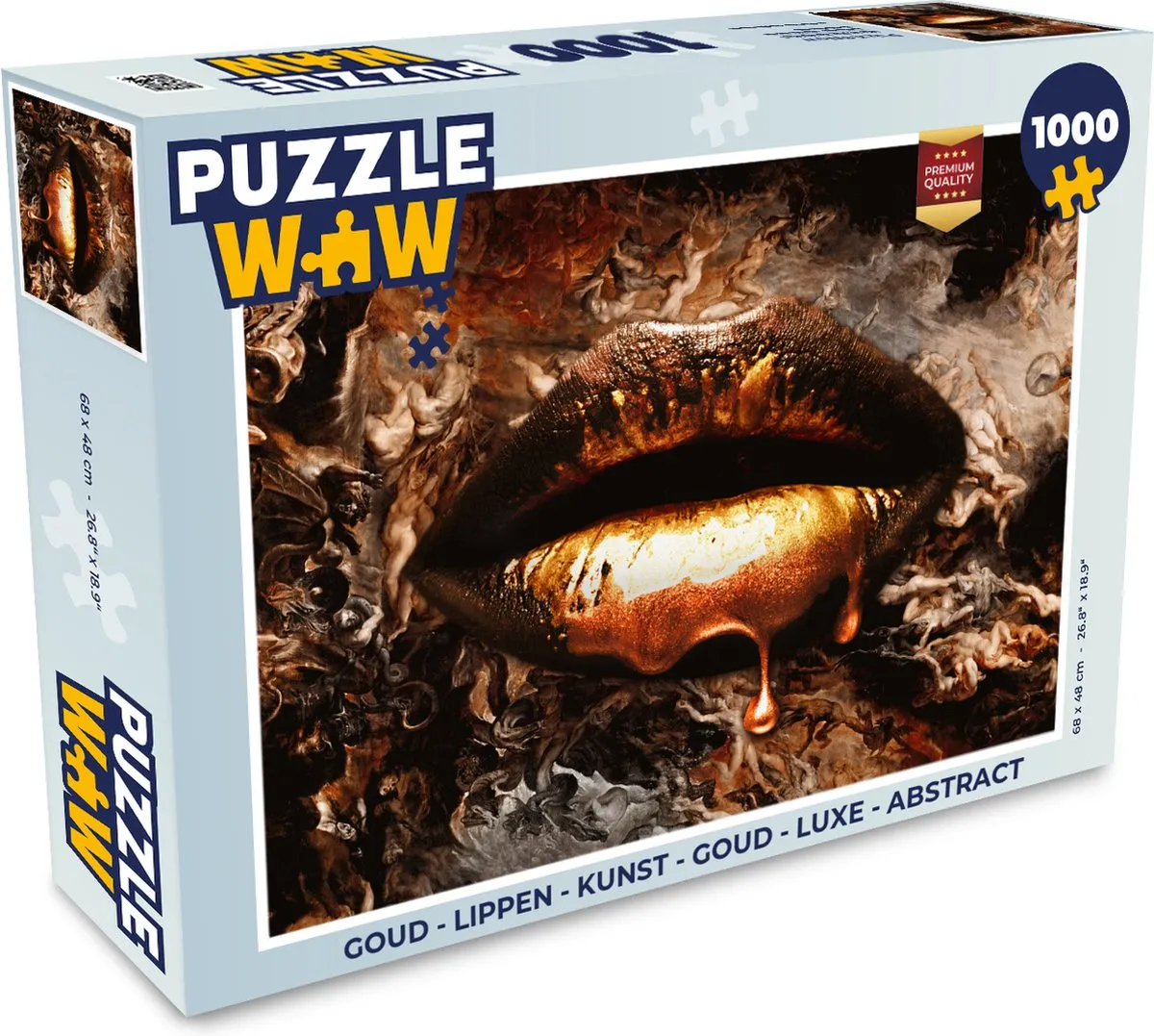 PuzzleWow Lippen Kunst Abstract Legpuzzel 1000 Stuks - Multicolor
