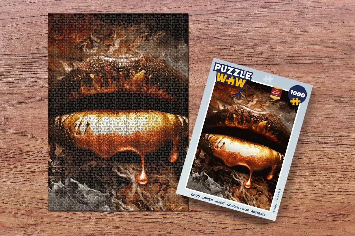 PuzzleWow Lippen Kunst Abstract Legpuzzel 1000 Stuks - Multicolor