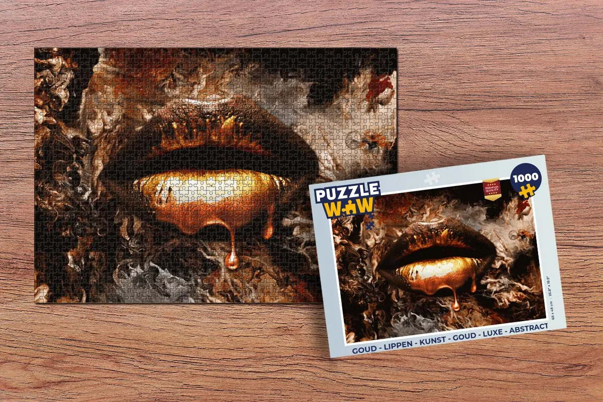 PuzzleWow Lippen Kunst Abstract Legpuzzel 1000 Stuks - Multicolor
