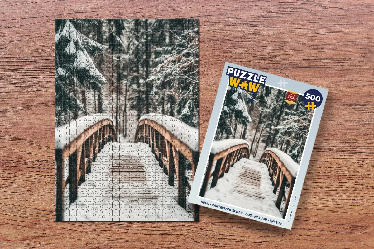 PuzzleWow Brug Winterlandschap Legpuzzel 500 Stuks - 8721166824911