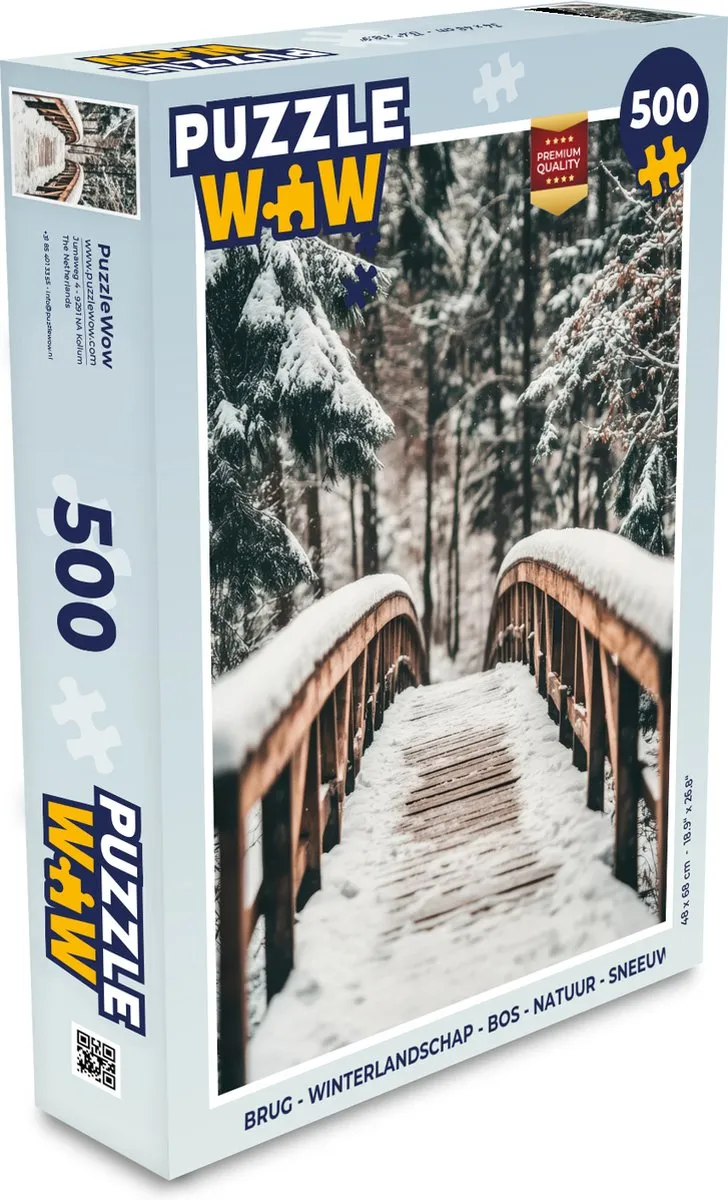 PuzzleWow Brug Winterlandschap Legpuzzel 500 Stuks