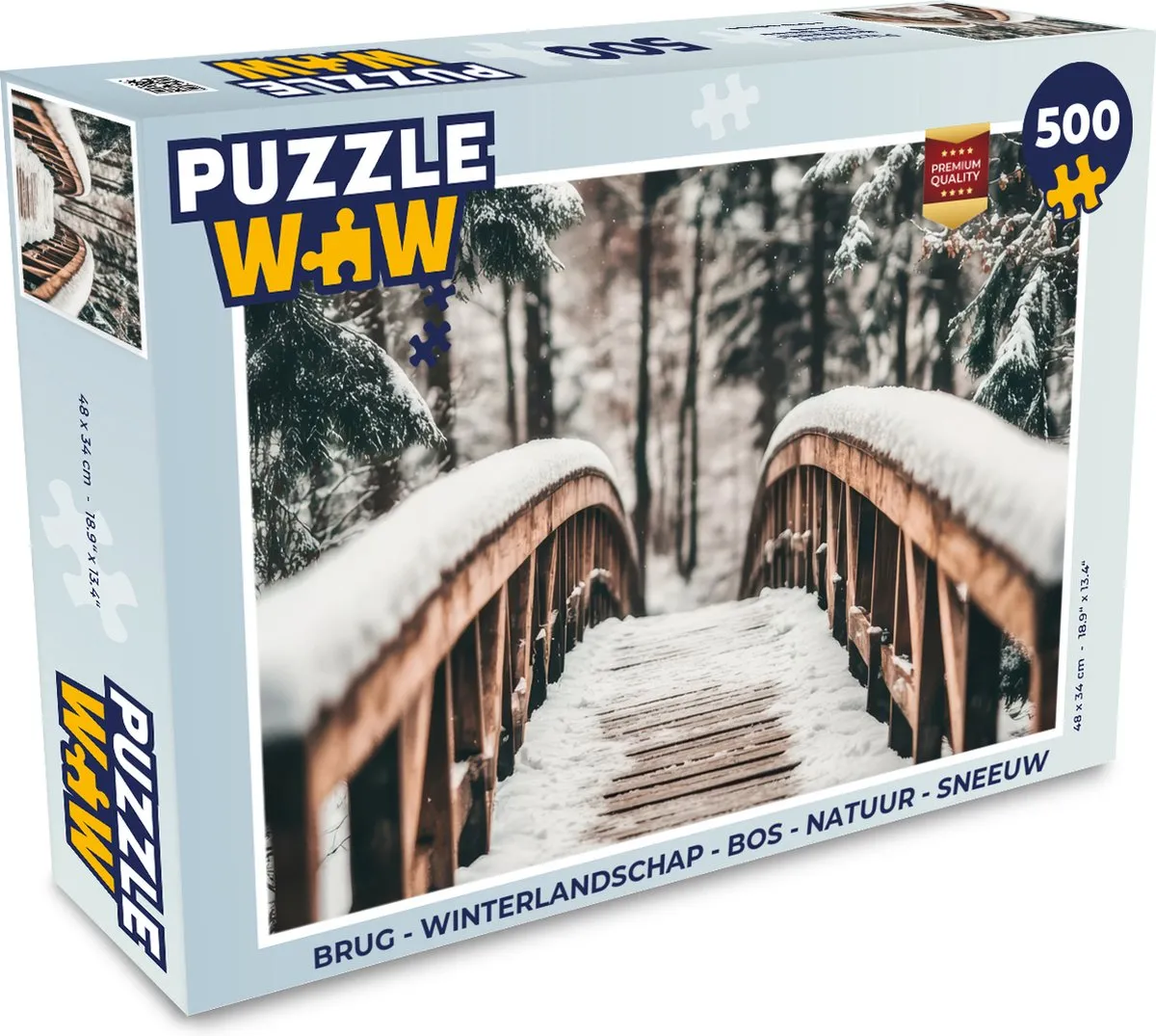 PuzzleWow Brug Winterlandschap Legpuzzel 500 Stuks - 8721166824911