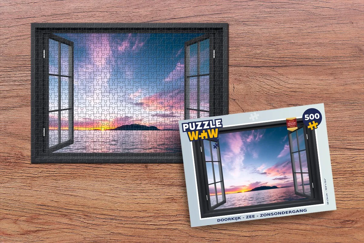 PuzzleWow Zee Zonsondergang Legpuzzel 500 Stuks - Multicolor