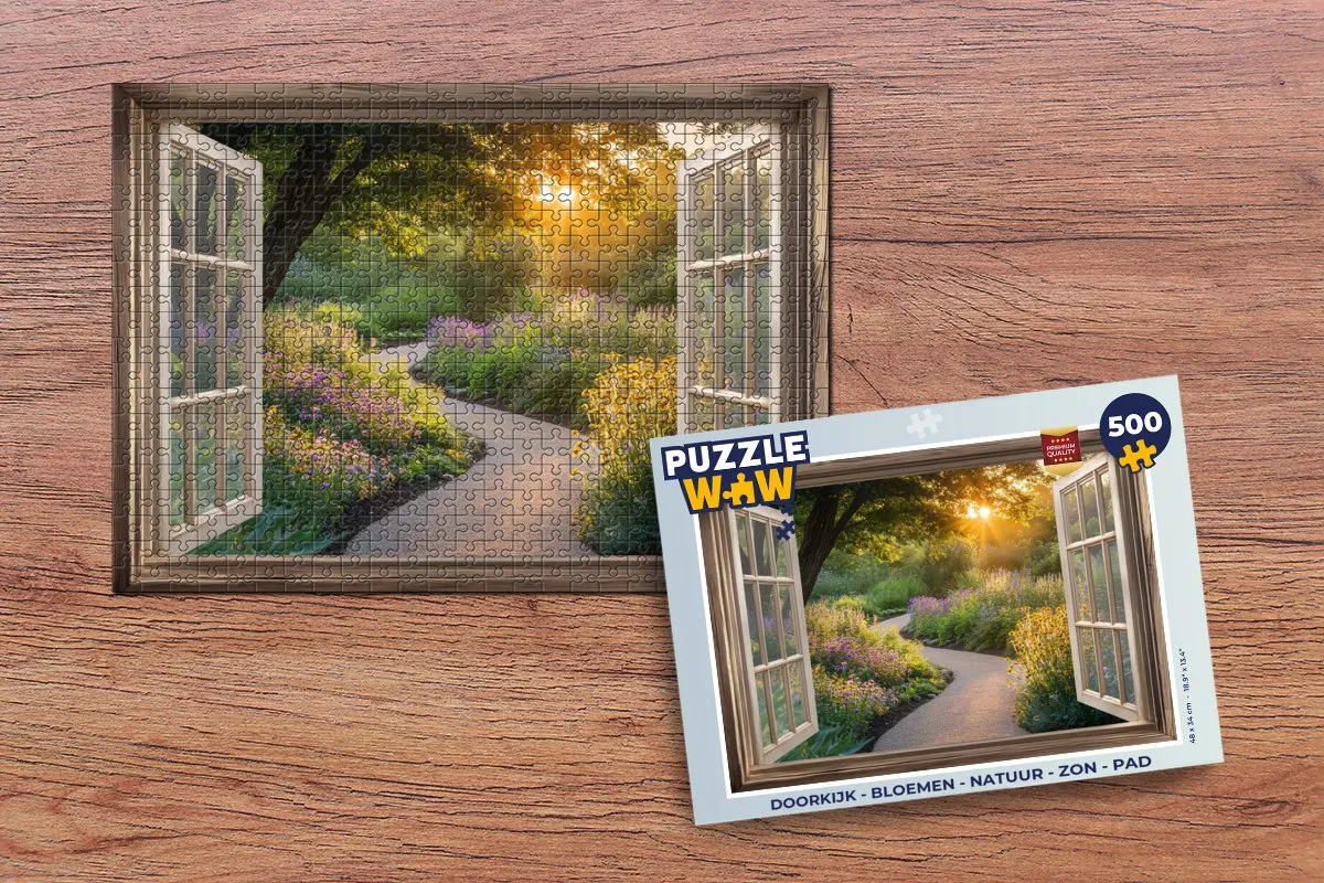 PuzzleWow Doorkijk Bloemen Legpuzzel 500 Stuks