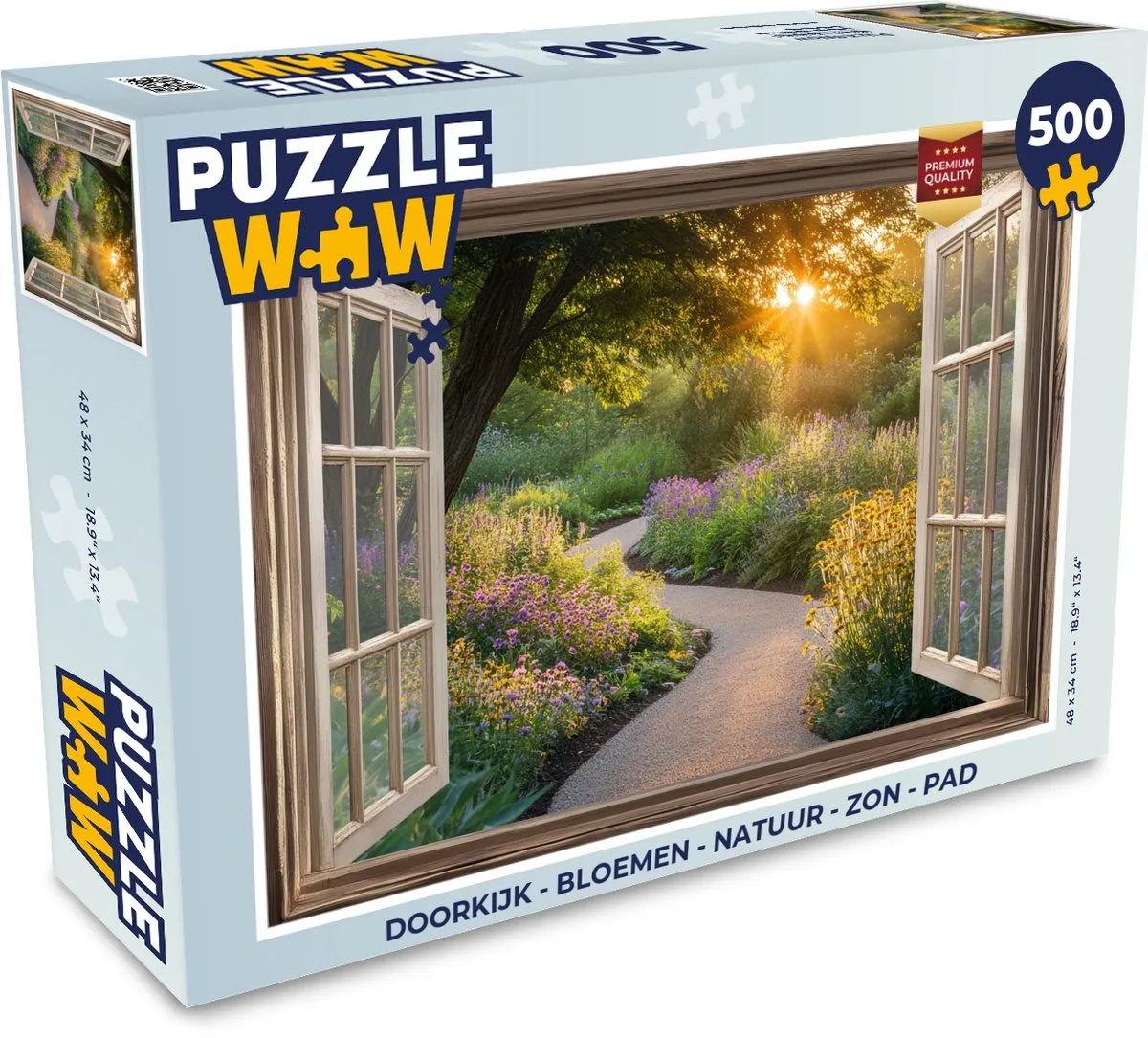 PuzzleWow Doorkijk Bloemen Legpuzzel 500 Stuks