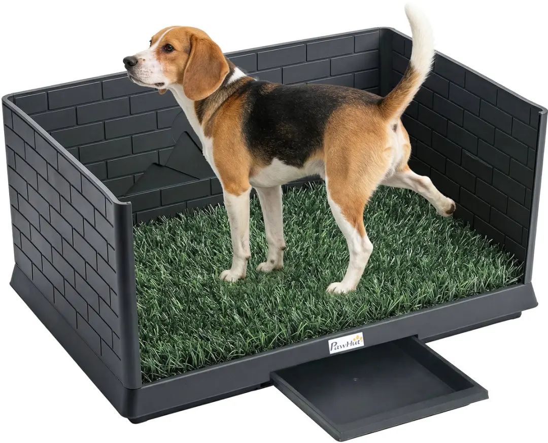 PawHut Hondentoilet-PE-75L x 51B x 36,5H cm-Zwart