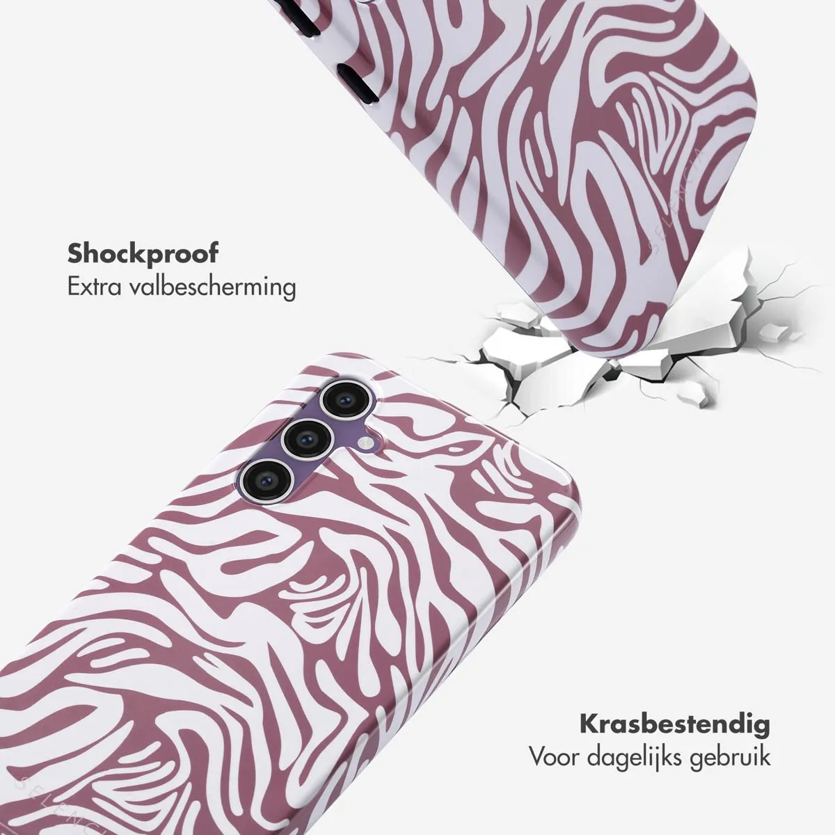Selencia Hoesje Samsung Galaxy S23 FE - Trippy Swirl Dark Rose