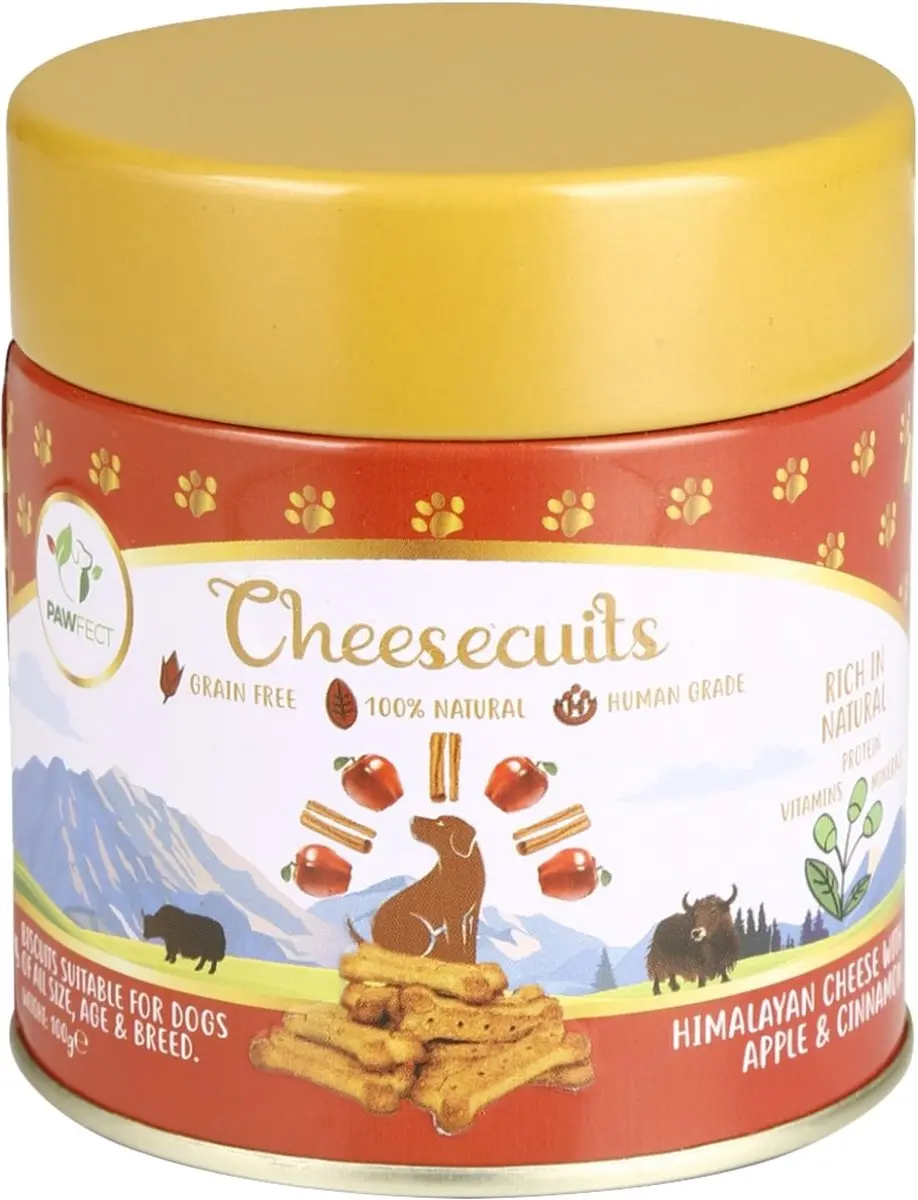 Pawfect Kaas Biscuits met Appel en kaneel 100 gr.