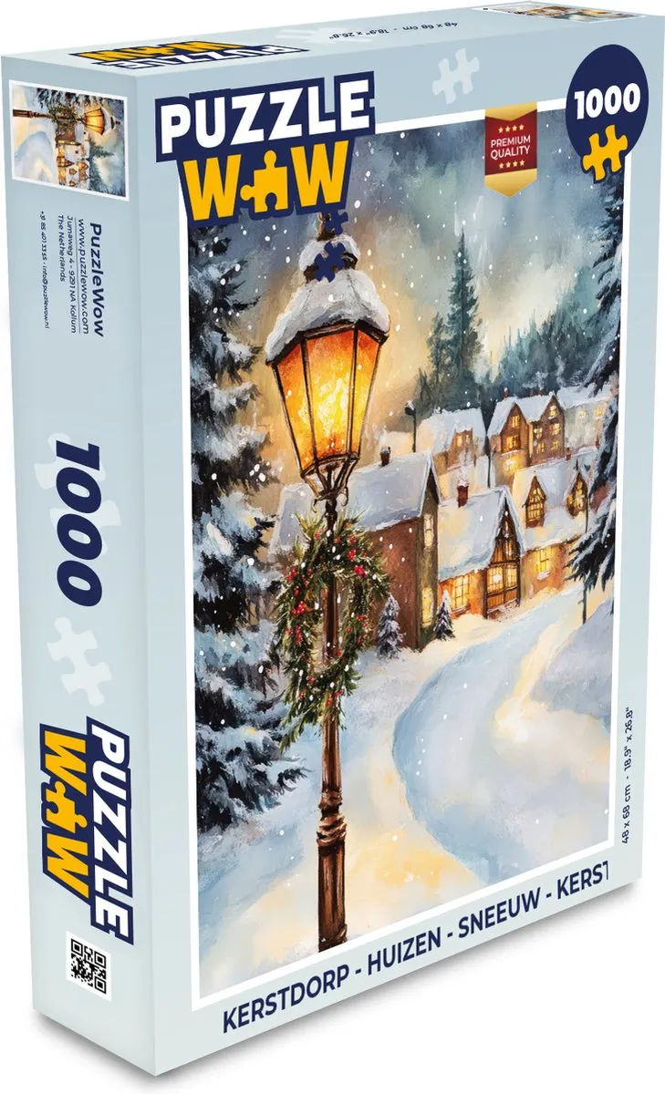 PuzzleWow Kerstdorp Legpuzzel 1000 Stuks - Kerstcadeau