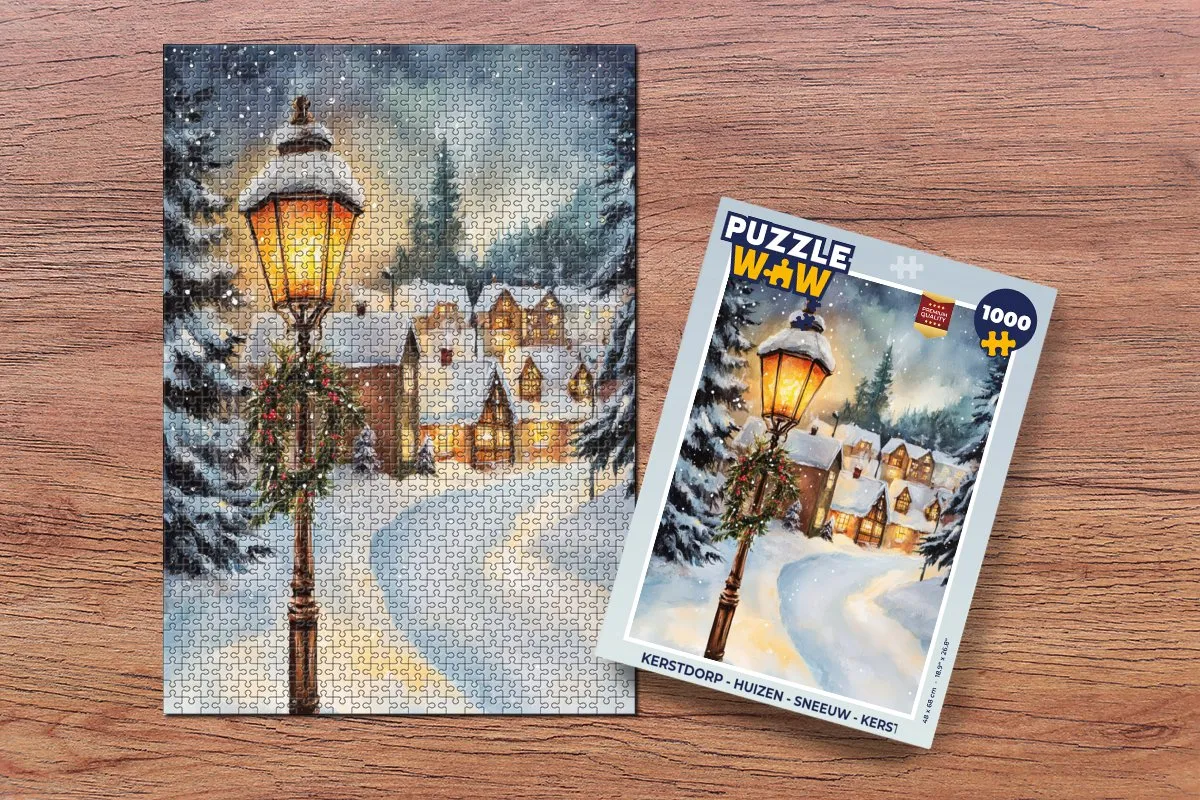 PuzzleWow Kerstdorp Legpuzzel 1000 Stuks - Kerstcadeau