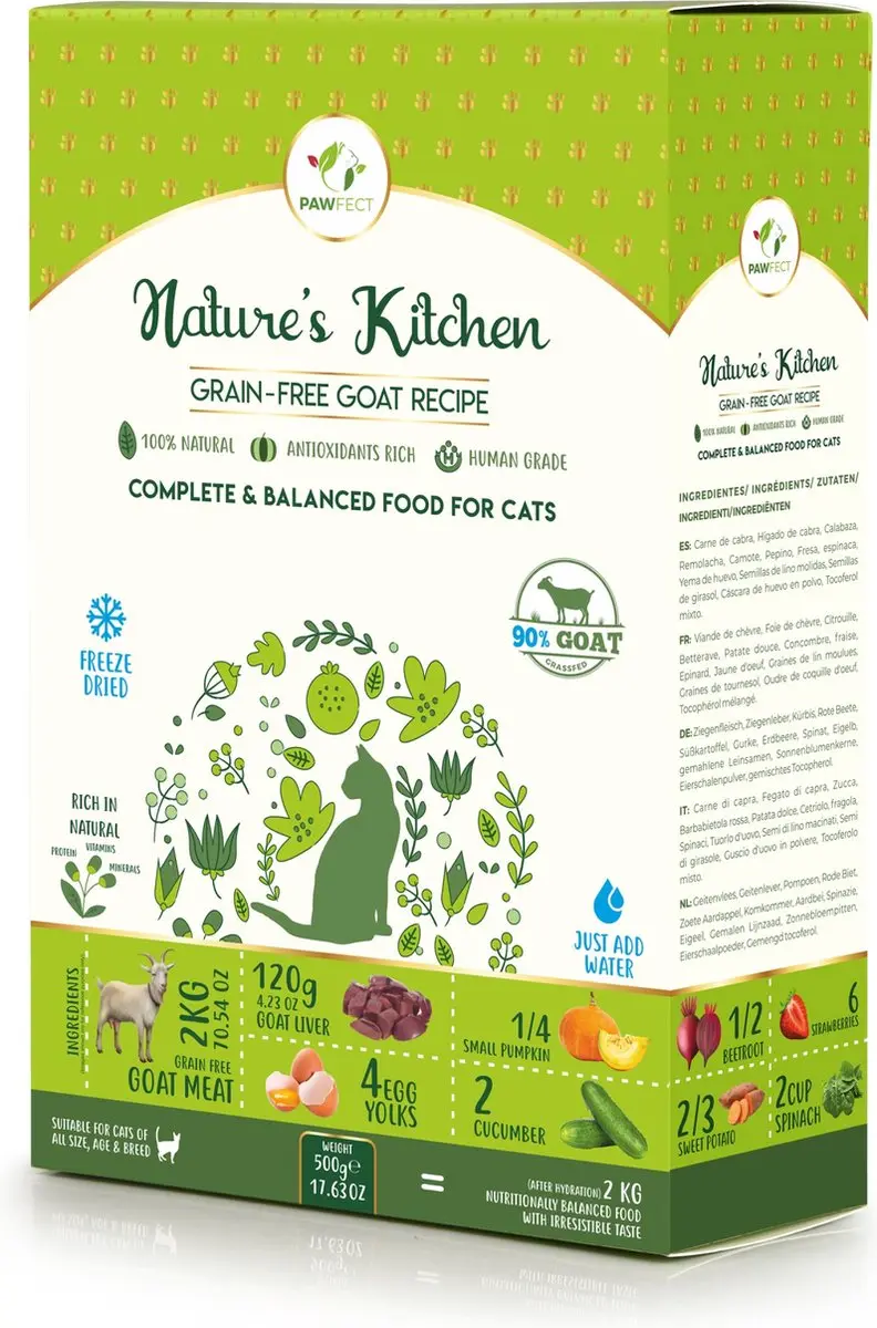 Pawfect freeze dried foods cat goat recipe