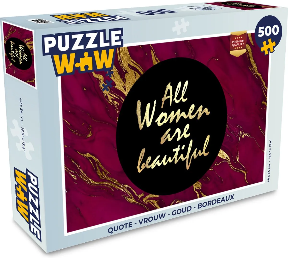 PuzzleWow Quote Vrouw Legpuzzel 500 Stuks - Multicolor