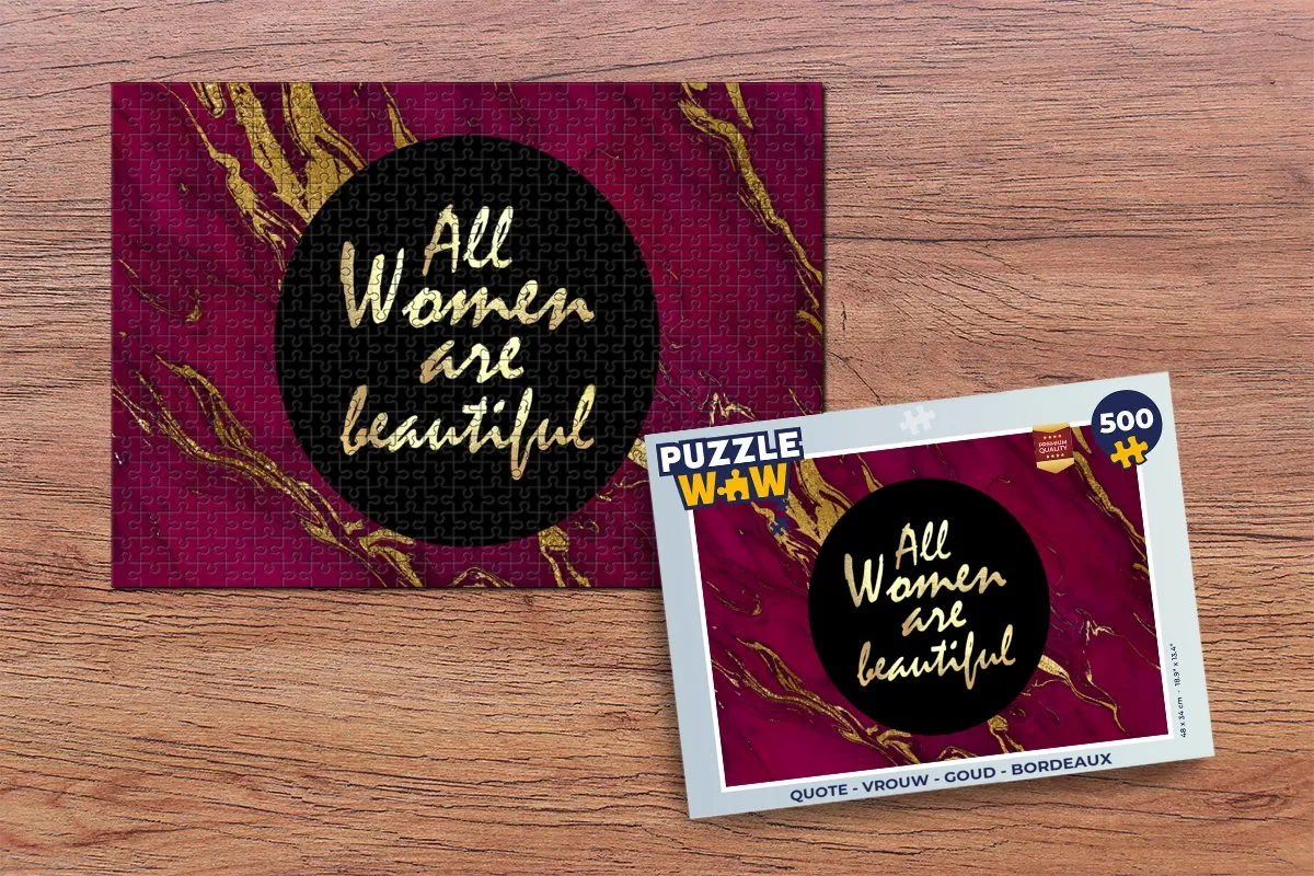 PuzzleWow Quote Vrouw Legpuzzel 500 Stuks - Multicolor